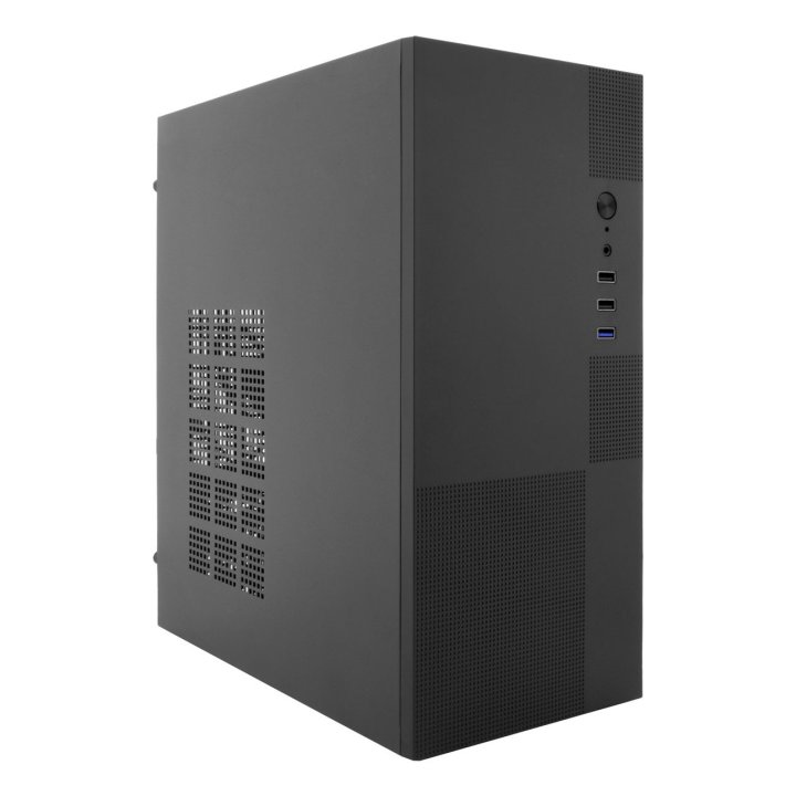 Caja Microatx Coolbox M440 Gpu 250mm 1x3.5 1x2.5 Fuente 500w Color Negro