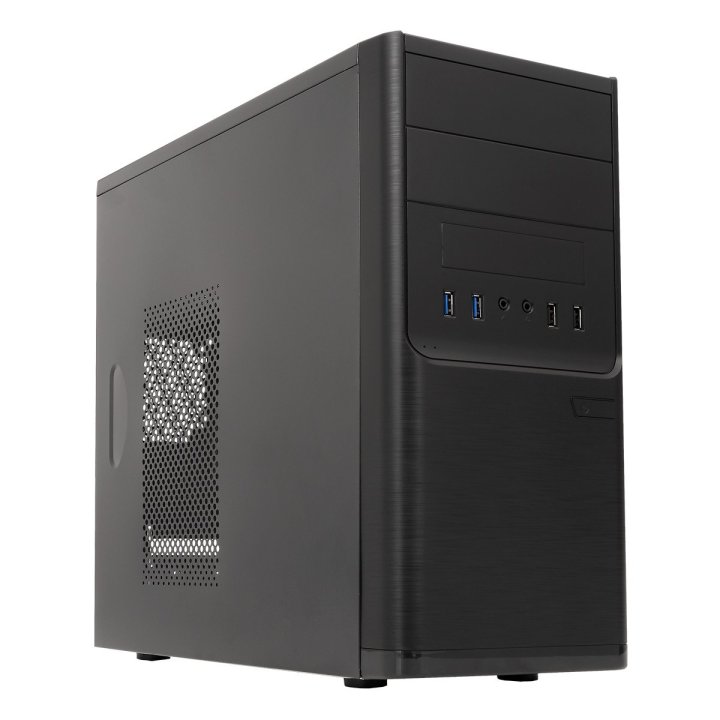Caja Micro Atx Unyka Matx Dark Shadow Caja Negra Con 2 Bahías De 5.1 4 Con F.a 300w 85% Ee 