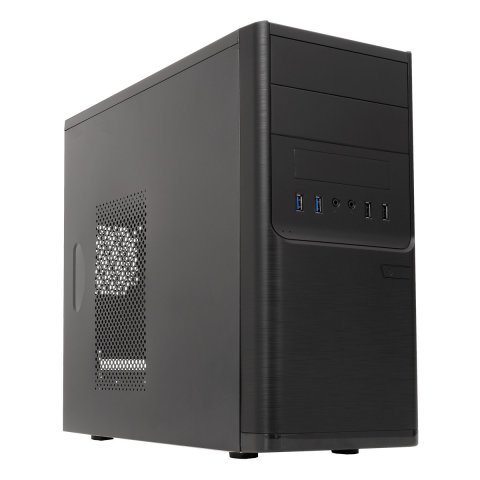 Caja Micro Atx Unyka Matx Dark Shadow Caja Negra Con 2 Bahías De 5.1 4 Con F.a 300w 85% Ee 