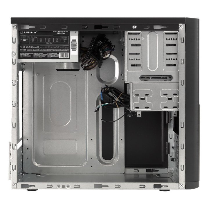 Caja Micro Atx Unyka Matx Dark Shadow Caja Negra Con 2 Bahías De 5.1 4 Con F.a 300w 85% Ee 
