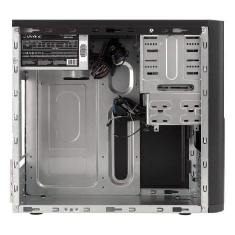 Caja Micro Atx Unyka Matx Dark Shadow Caja Negra Con 2 Bahías De 5.1 4 Con F.a 300w 85% Ee 