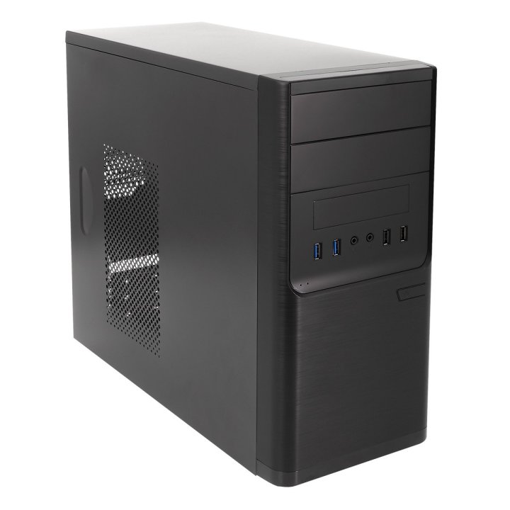 Caja Micro Atx Unyka Matx Dark Shadow Caja Negra Con 2 Bahías De 5.1 4 Con F.a 300w 85% Ee 