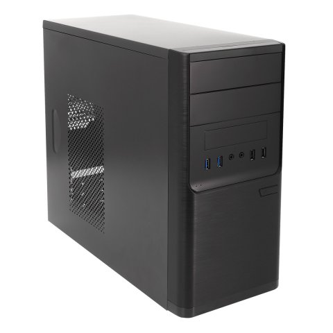 Caja Micro Atx Unyka Matx Dark Shadow Caja Negra Con 2 Bahías De 5.1 4 Con F.a 300w 85% Ee 