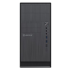 Caja Micro Atx Unyka Aero C12 Frontal Aluminio Cepillado Usb3,0 Usb-c Color Negro Sin F.a