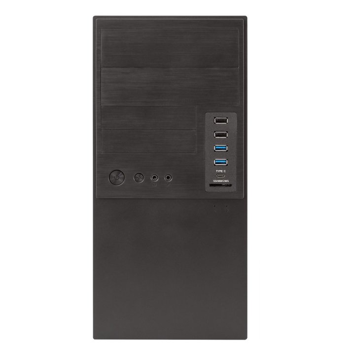 Caja Micro Atx Unykach Matx Caviar 6k Pro Usb 2.0 3.0 Y Type-c Card Reader Color Negro Sin Fuente De Alimentacion