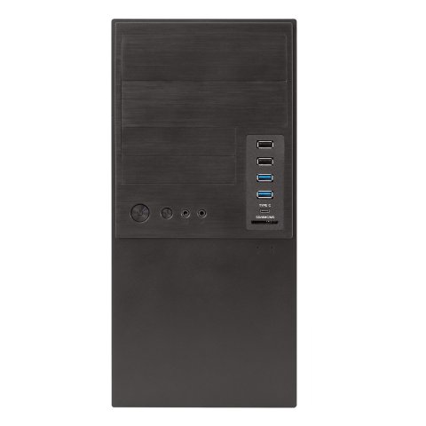 Caja Micro Atx Unykach Matx Caviar 6k Pro Usb 2.0 3.0 Y Type-c Card Reader Color Negro Sin Fuente De Alimentacion