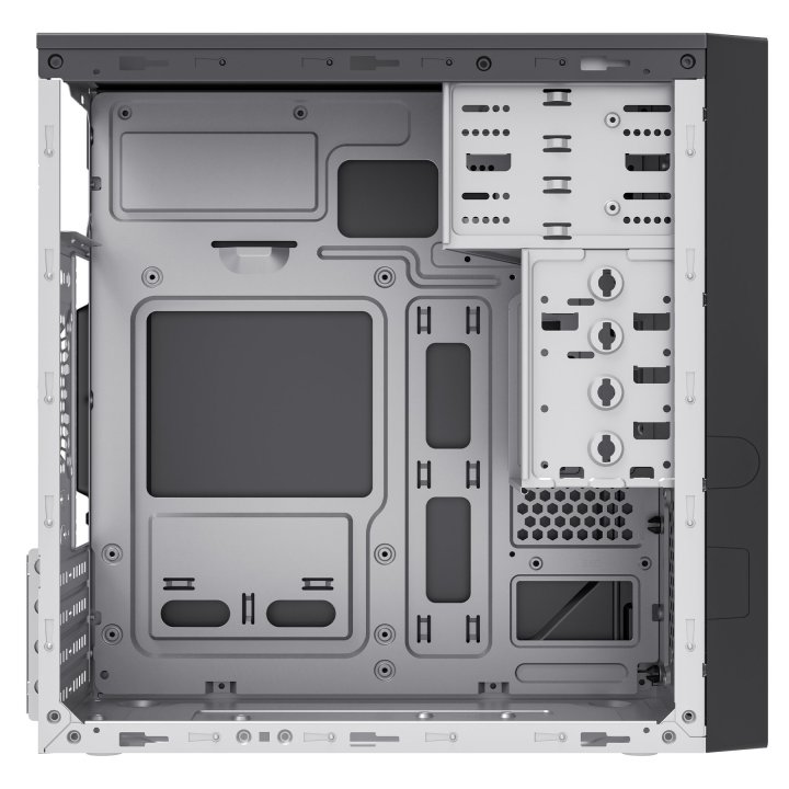 Caja Micro Atx Unykadch Aero C12 Frontal Imitacion Aluminio Cepillado Color Negro Sin Fuente De Alimentacion