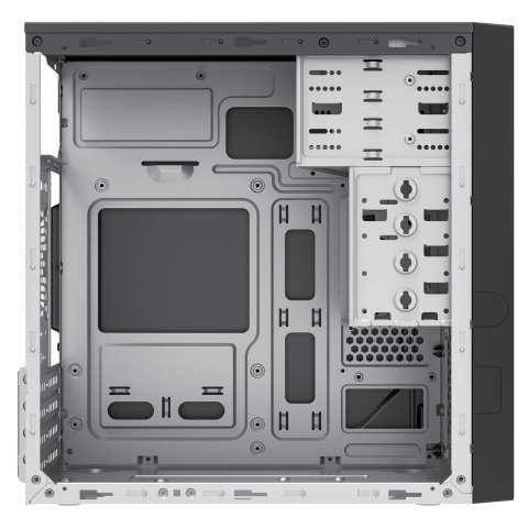 Caja Micro Atx Unykadch Aero C12 Frontal Imitacion Aluminio Cepillado Color Negro Sin Fuente De Alimentacion