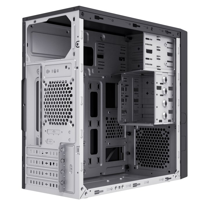 Caja Micro Atx Unykadch Aero C12 Frontal Imitacion Aluminio Cepillado Color Negro Sin Fuente De Alimentacion