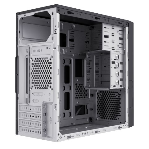 Caja Micro Atx Unykadch Aero C12 Frontal Imitacion Aluminio Cepillado Color Negro Sin Fuente De Alimentacion