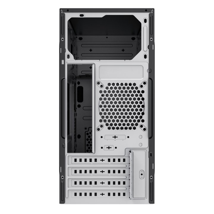 Caja Micro Atx Unykadch Aero C12 Frontal Imitacion Aluminio Cepillado Color Negro Sin Fuente De Alimentacion