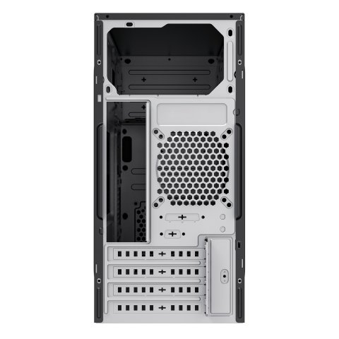 Caja Micro Atx Unykadch Aero C12 Frontal Imitacion Aluminio Cepillado Color Negro Sin Fuente De Alimentacion
