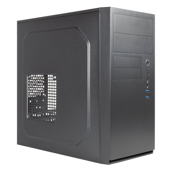 Caja Micro Atx Unyka Aero C11 Black Frontal Con Efecto Aluminio Cepillado Bahias Frontales 2x 3.5" Y 2.5" Sin Fuente De Alime
