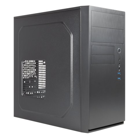 Caja Micro Atx Unyka Aero C11 Black Frontal Con Efecto Aluminio Cepillado Bahias Frontales 2x 3.5" Y 2.5" Sin Fuente De Alime