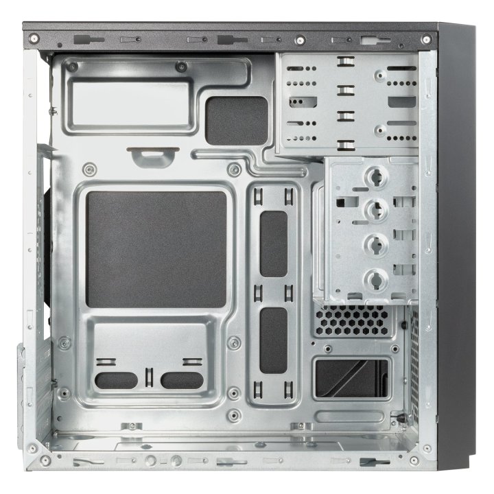 Caja Micro Atx Unyka Aero C11 Black Frontal Con Efecto Aluminio Cepillado Bahias Frontales 2x 3.5" Y 2.5" Sin Fuente De Alime