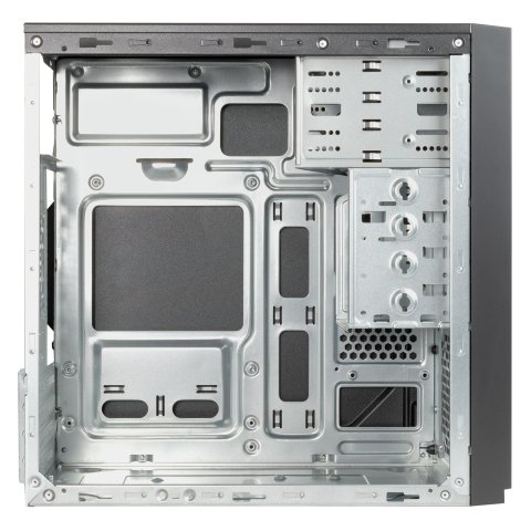 Caja Micro Atx Unyka Aero C11 Black Frontal Con Efecto Aluminio Cepillado Bahias Frontales 2x 3.5" Y 2.5" Sin Fuente De Alime