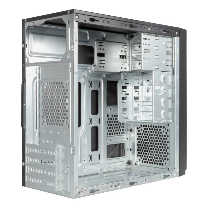 Caja Micro Atx Unyka Aero C11 Black Frontal Con Efecto Aluminio Cepillado Bahias Frontales 2x 3.5" Y 2.5" Sin Fuente De Alime
