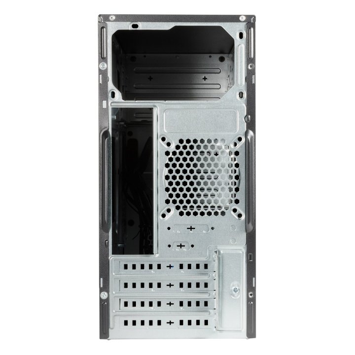 Caja Micro Atx Unyka Aero C11 Black Frontal Con Efecto Aluminio Cepillado Bahias Frontales 2x 3.5" Y 2.5" Sin Fuente De Alime