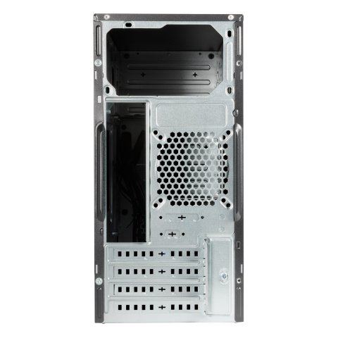 Caja Micro Atx Unyka Aero C11 Black Frontal Con Efecto Aluminio Cepillado Bahias Frontales 2x 3.5" Y 2.5" Sin Fuente De Alime