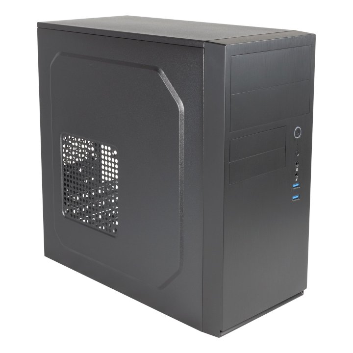 Caja Micro Atx Unyka Aero C11 Black Frontal Con Efecto Aluminio Cepillado Bahias Frontales 2x 3.5" Y 2.5" Sin Fuente De Alime