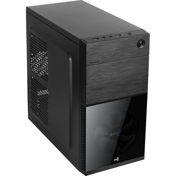 Caja Microatx Aerocool Cs-105 Ventilador Frontal Negro 1xusb3.0+1xusb2.0 Vga Hasta 240mm Color Negro Sin Fuente