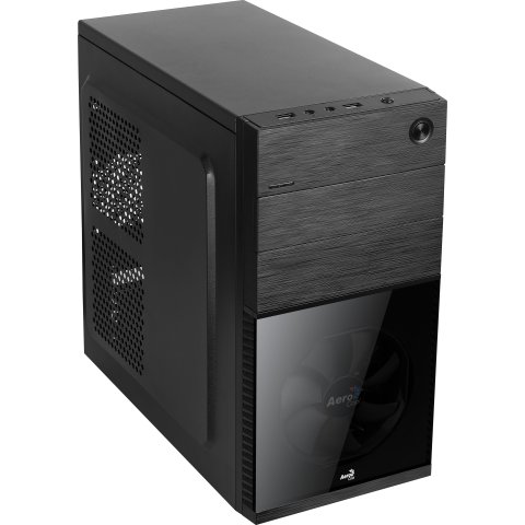 Caja Microatx Aerocool Cs-105 Ventilador Frontal Negro 1xusb3.0+1xusb2.0 Vga Hasta 240mm Color Negro Sin Fuente