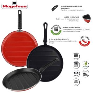 Asador Magefesa K2 Rojo 28 Bajo Acero Antiadherente... 2