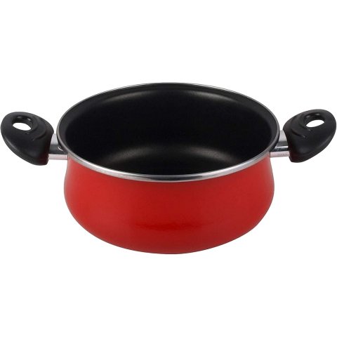 Olla Con Tapa Cristal Magefesa K2 Rojo 16 Acero...
