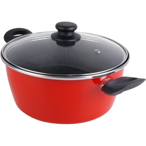 Cacerola Con Tapa Cristal Magefesa K2 Rojo 24...