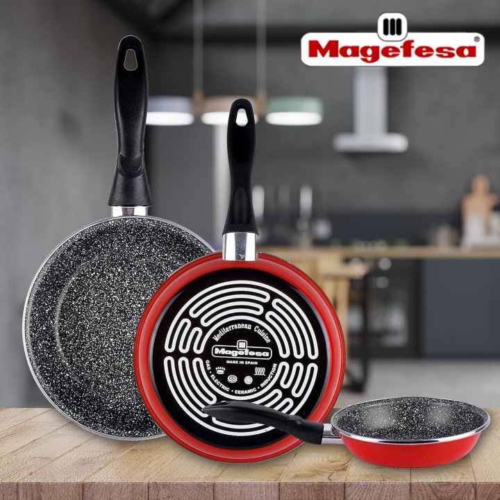 Sarten Magefesa K2 Rojo 24-26-28 Lote Acero...