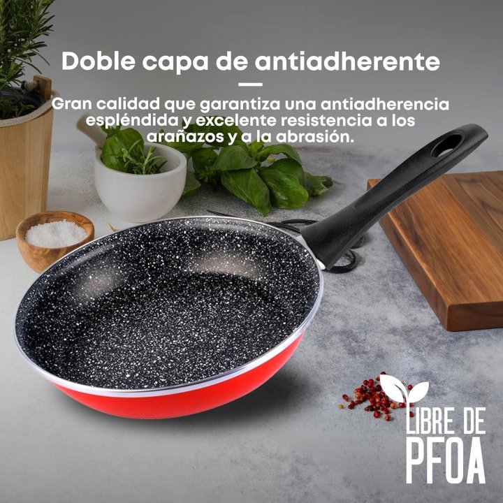 Sarten Magefesa K2 Rojo 20-24-28 Lote Acero...