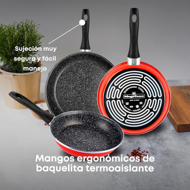 Sarten Magefesa K2 Rojo 20-24-28 Lote Acero...