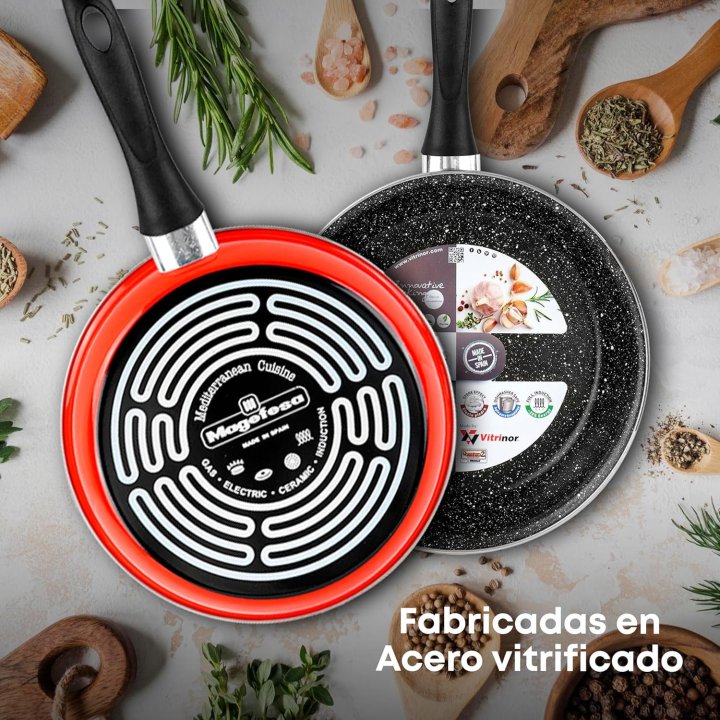 Sarten Magefesa K2 Rojo 32 Acero Antiadherente...