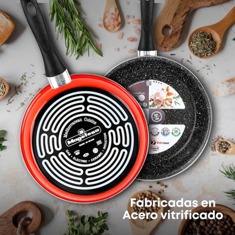 Sarten Magefesa K2 Rojo 32 Acero Antiadherente...