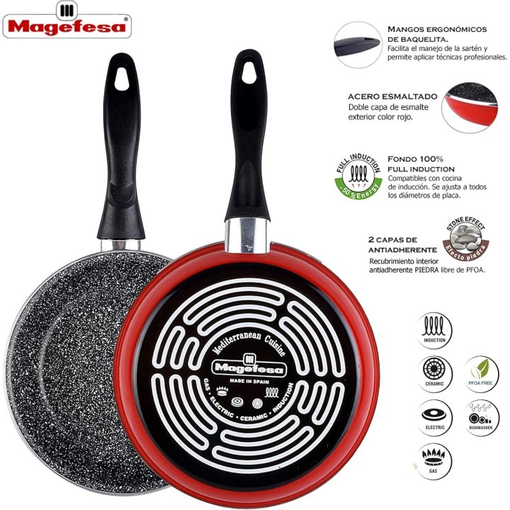 Sarten Magefesa K2 Rojo 22 Acero Antiadherente...
