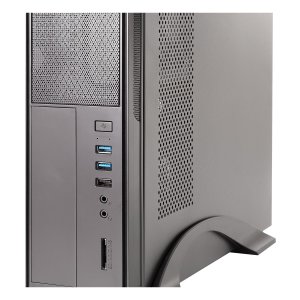 Caja Microatx Slim Unyka Matx Uk2010 Permite Posicion Horizontal O Vertical Color Negro Con Fuente Sfx 450w 2