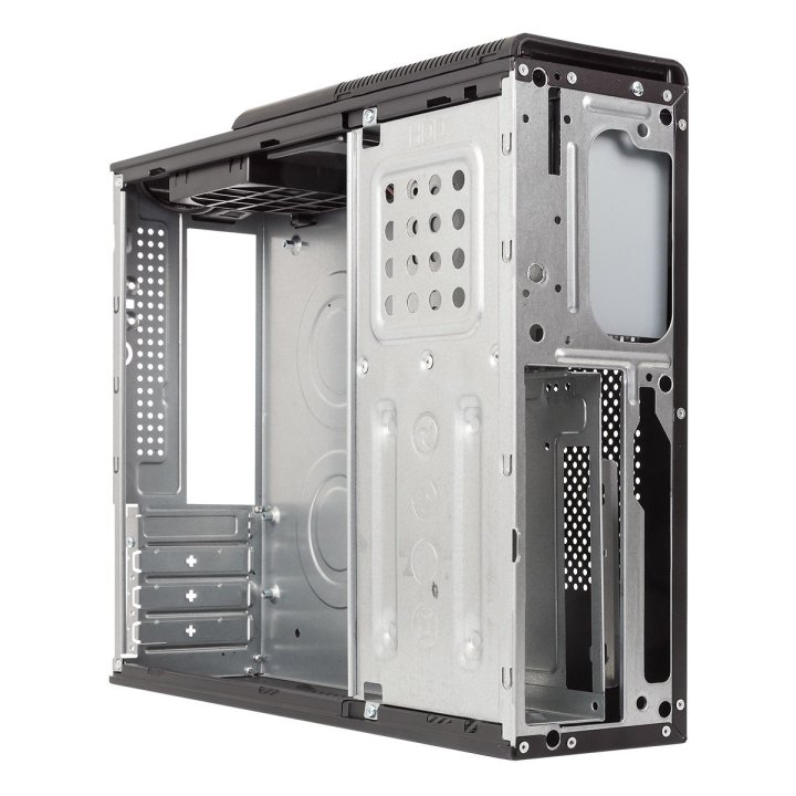 Caja Microatx Slim Unyka Matx Uk2010 Permite Posicion Horizontal O Vertical Color Negro Con Fuente Sfx 450w