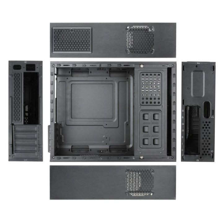 Caja Microatx Slim Tooq Tqc-3005u3 Microatx mini Itx 500w Sfx 2xusb 4 Sata 1 Molex Negra