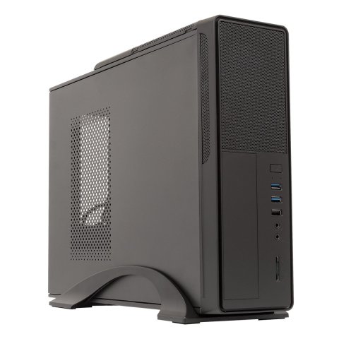 Caja Microatx Slim Unyka Matx 2010 Color Negro Diseño Compacto Formato Horizontal Y Vertical Con Fuente Sfx De 300w 85% Efici