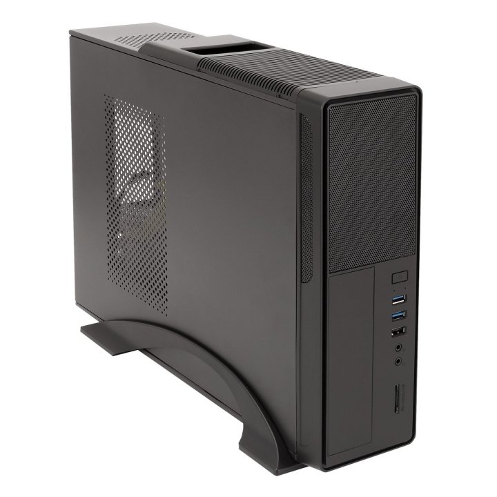 Caja Microatx Slim Unyka Matx 2010 Color Negro Diseño Compacto Formato Horizontal Y Vertical Con Fuente Sfx De 300w 85% Efici