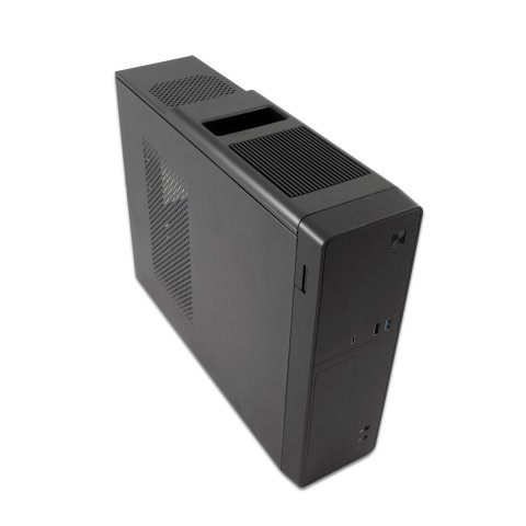 Caja Microatx Slim Coolbox T310 1x 3.5″ 1x2.5″ 1x5,25" Gpu 225max Low Profile  Fuente 300bz Negro
R Negro