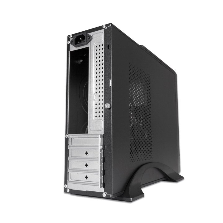 Caja Microatx Slim Coolbox T310 1x 3.5″ 1x2.5″ 1x5,25" Gpu 225max Low Profile  Fuente 300bz Negro
R Negro