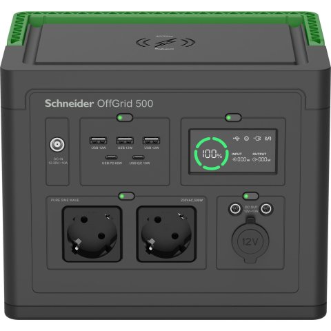 Estacion De Energia Portatil Apc Pps500-gr Offgrid 500 517wh 749w Entrada Cc 2xac Usb Carga Inalambrica Lcd