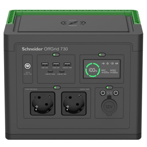 Estacion De Energia Portatil Apc Pps730-gr Offgrid 730 738wh 995w Entrada Cc 2xac Usb Carga Inalambrica Lcd
