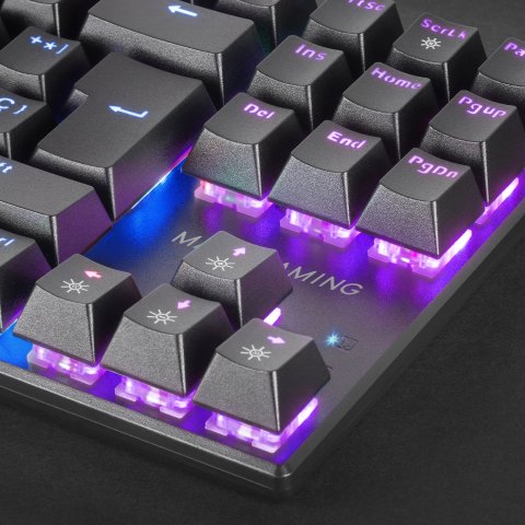 (km0) Teclado Mecanico Compacto Tkl Mars Gaming Mk80 Black Iluminacion 12efectos Switch Marron Rgb Pr De 1000hz Anti-ghosting