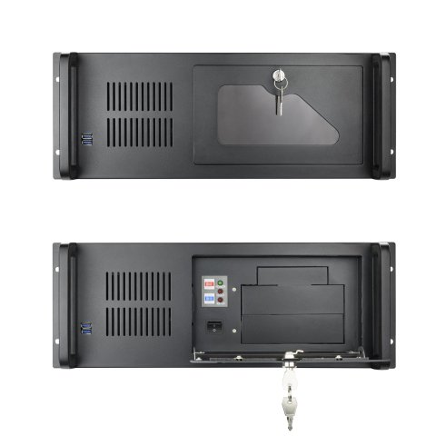 Caja Rack 19" 4u Tooq Rack-406n-usb3 Frontal Con Puerta Y Rejilla Con Llave Chasis De Acero 1.2mm Color Negro