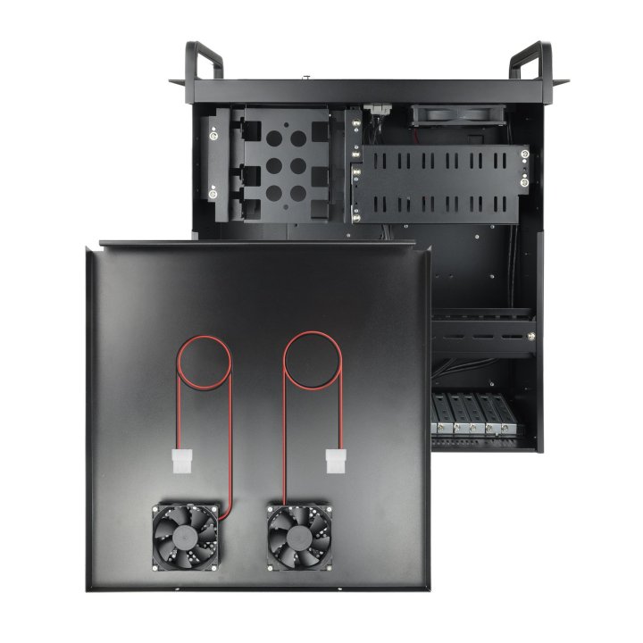 Caja Rack 19" 4u Tooq Rack-406n-usb3 Frontal Con Puerta Y Rejilla Con Llave Chasis De Acero 1.2mm Color Negro