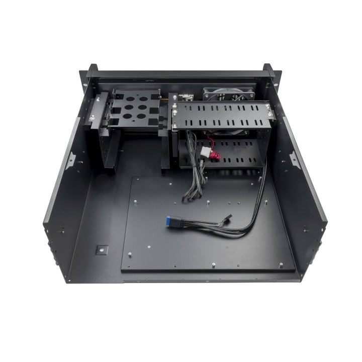Caja Rack 19" 4u Tooq Rack-406n-usb3 Frontal Con Puerta Y Rejilla Con Llave Chasis De Acero 1.2mm Color Negro