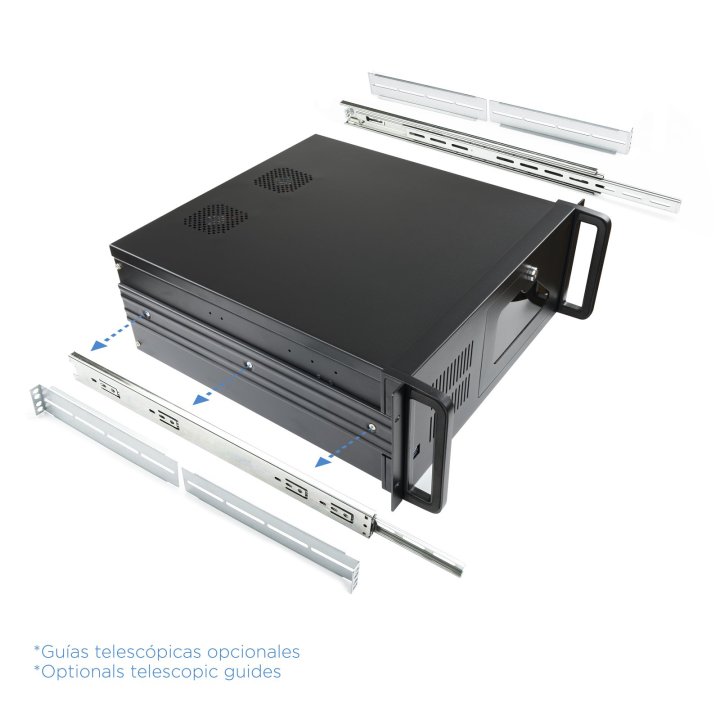 Caja Rack 19" 4u Tooq Rack-406n-usb3 Frontal Con Puerta Y Rejilla Con Llave Chasis De Acero 1.2mm Color Negro