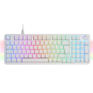 Teclado Mars Gaming Mkprowyes Mecanico Rgb Silent Switch  Rueda De Control Color Blanco 2